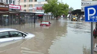 Las calles de Ankara, anegadas de agua, el domingo 11 de junio de 2023