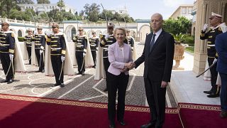 الرئيس التونسي قيس سعيد ورئيسة المفوضية الأوروبية أورسولا فوين دير