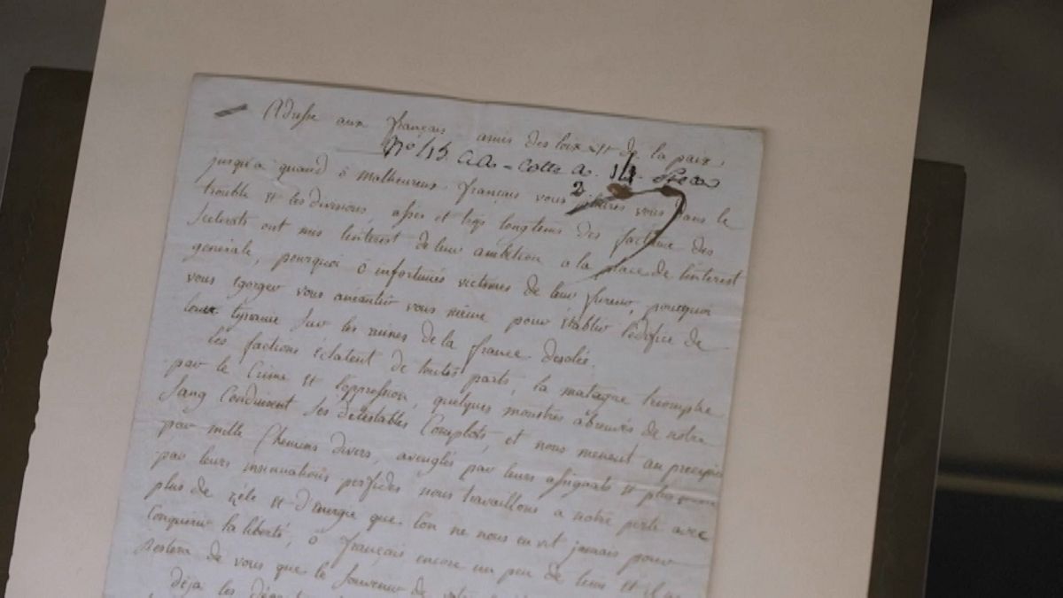 La lettre de Charlotte Corday vendue aux enchères.