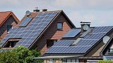 Солнечные панели на крышах домов в Дюльмене, Германия