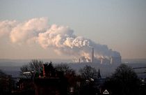 Steam and smoke billow from the Ratcliffe-on-Soar coal-fired power station near Nottingham.