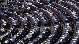 Lawmakers vote on the Artificial Intelligence act Wednesday, June 14, 2023 at the European Parliament in Strasbourg, eastern France.