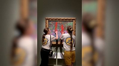 Protesters smear paint on Monet painting in Sweden