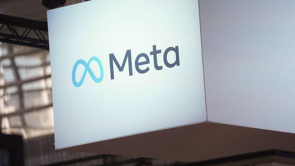 The META logo is seen at the Vivatech show in Paris in Paris, France, Wednesday, June 14, 2023. 