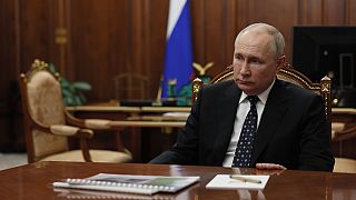 Vlagyimir Putyin orosz elnök a Kremlben 2023. június 14-én