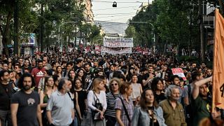 В Афинах состоялись акции профсоюзов, левых движений и антирасистских организаций.