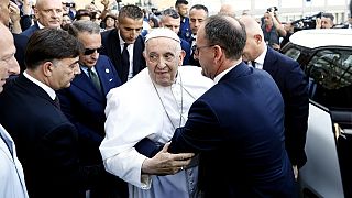 Le pape François vendredi matin à sa sortie de l'hôpital (16/06/23)