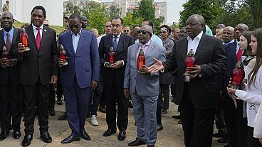 Visita de delegação de líderes africanos a Bucha, na Ucrânia