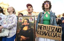 Manifestation pour défendre les enseignants en Hongrie