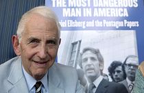 FILE - Daniel Ellsberg speaks during an interview in Los Angeles on Sept. 23, 2009. Ellsberg, the government analyst and whistleblower who leaked the “Pentagon Papers” in 1971