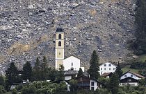 Nach dem jüngsten Felssturz von Brienz in Graubünden in der Schweiz
