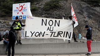 Tüntetők a Maurienne-völgyben