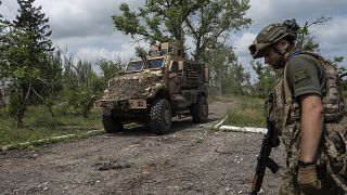 Украинские военные в районе поселка Благодатное