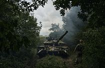 Украинский танк под Бахмутом, недавнее фото