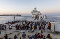 Rescate de migrantes en las costas de Lampedusa