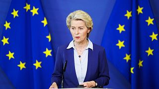 La présidente de la Commission européenne, Ursula von der Leye, présente la stratégie européenne de sécurité économique