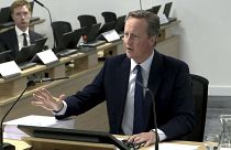 Britain's former prime minister David Cameron gives evidence to the UK COVID-19 Inquiry