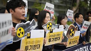 Manifestation à Séoul, sur les eaux radioactives de Fukushimale 8 juin 2023, 