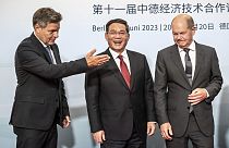 Olaf Scholz a reçu le Premier ministre chinois Li Qiang à Berlin, en Allemagne, mardi 20 juin 2023.