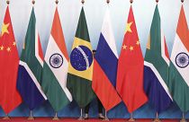 أعلام دول مجموعة البريكس وهي البرازيل وروسيا والهند والصين وجنوب إفريقيا