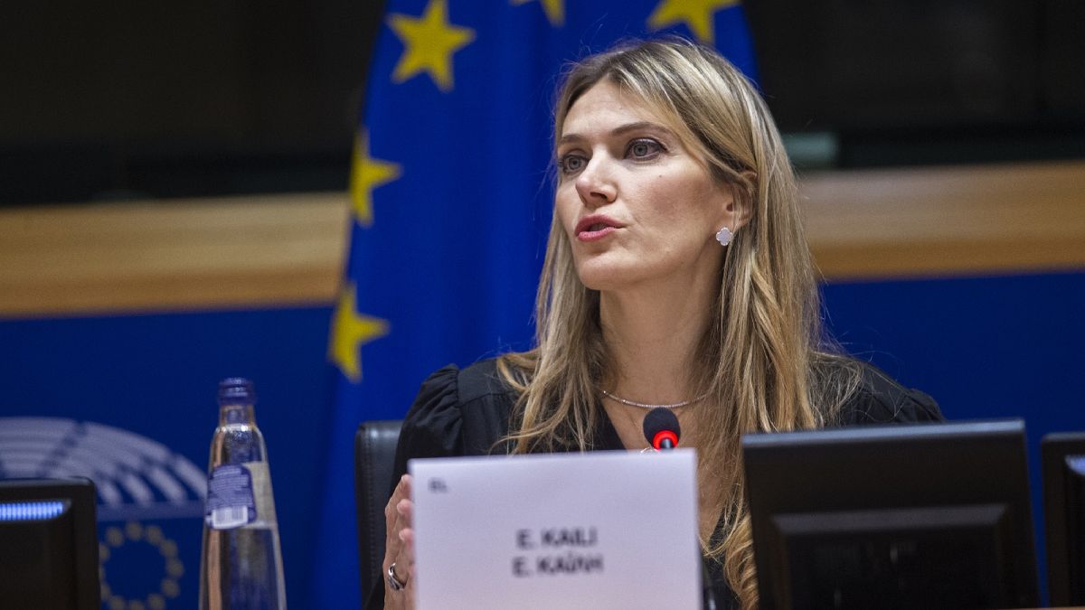 Greek MEP Eva Kaili speaks during the European Book Prize award ceremony in Brussels, on Dec. 7, 2022. 