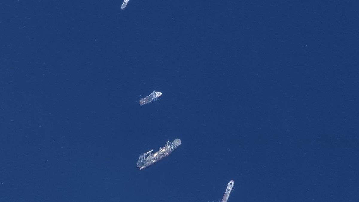 Plusieurs navires se trouvent toujours sur zone (image satellite ©2023 Maxar Technologies)