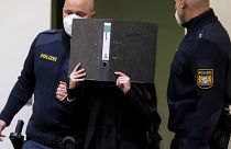 صورة من الأرشيف لمحاكمة امرأة تدعى جينيفر بتهمة القتل والانتماء إلى داعش، ميونخ 2021 