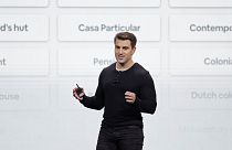 Airbnb co-founder and CEO Brian Chesky speaks during an event Thursday, Feb. 22, 2018, in San Francisco.