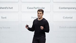 Airbnb co-founder and CEO Brian Chesky speaks during an event Thursday, Feb. 22, 2018, in San Francisco.