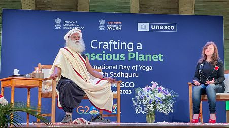 In Paris, at UNESCO’s headquarters, hundreds gathered to see a man who has inspired millions to practice yoga – Sadhguru.