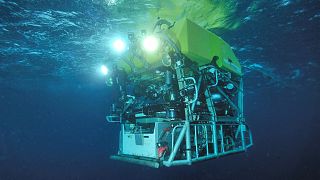 A view shows the ROV (Remotely Operated underwater Vehicle) Victor 6000 being used in the North Atlantic to find the Titan.