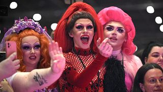 Attendees visit RuPaul's DragCon UK 2023 Drag Queen convention at the ExCeL centre in east London on January 6, 2023.