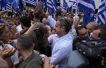Kyriakos Mitsotakis bei einer Wahlveranstaltung in Athen