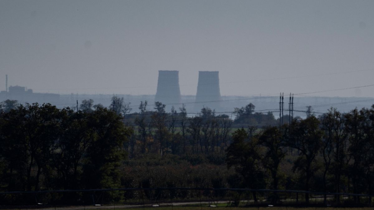 FILE - Zaporizhzhia nuclear power plant is seen from around twenty kilometers away in an area in the Dnipropetrovsk region, Ukraine, Monday, Oct. 17, 2022.