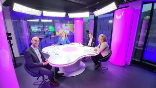 Host Méabh Mc Mahon with Sergio Carrera, Michele LeVoy and Pieter Cleppe