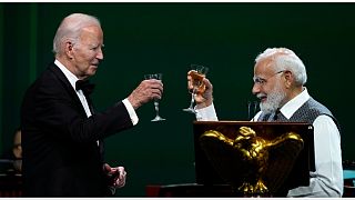 الرئيس الأمريكي جو بايدن وضيفه رئيس الوزراء الهندي ناريندرا مودي