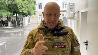 Yevgeny Prigozhin records his video addresses in Rostov-on-Don, Russia, Saturday, June 24, 2023.