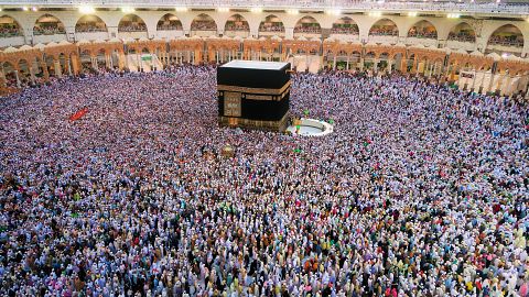 Pilgrims walk for hours and wait in huge crowds in the searing heat around holy sites and the surrounding desert. 