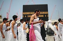 Muslim pilgrims circle the Kaaba, the cubic building at the Grand Mosque in the Muslim holy city of Mecca, Saudi Arabia, Sept. 22, 2015. 