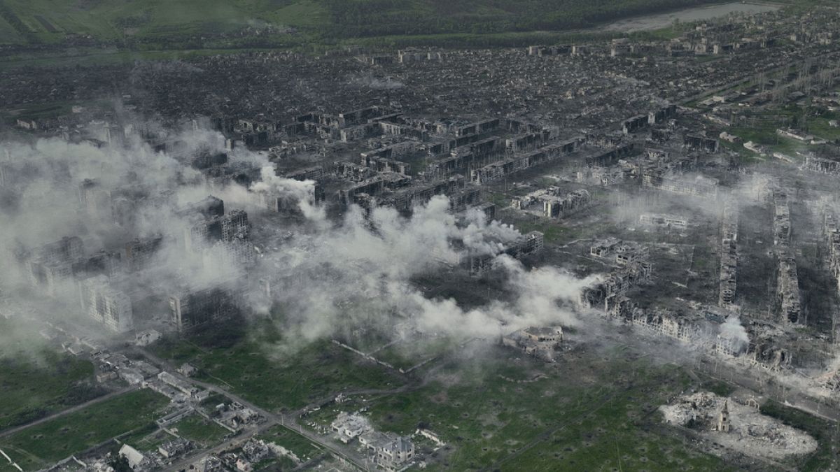 Αεροφωτογραφία της Μπαχμούτ, τόπου των σφοδρότερων μαχών με τα ρωσικά στρατεύματα στην περιοχή του Ντονέτσκ, Ουκρανία, Πέμπτη 22 Ιουνίου 2023