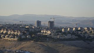 A housing project under constraction is seen in the West Bank Israeli settlement of Maale Adumim, Monday, June 26, 2023.