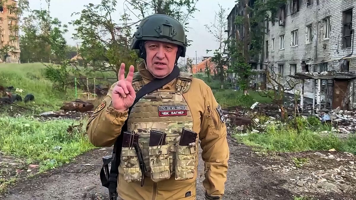 Евгений Пригожин в украинском Бахмуте, 25 мая 2023 года.