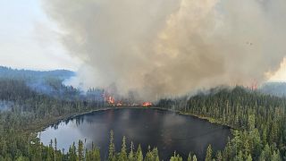 Erdőtűz a kanadai Ontario tartományban fekvő Chapleau térségében 2023. június 4-én. 