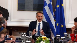 Ο πρωθυπουργός Κυριάκος Μητσοτάκης  προεδρεύει στην πρώτη συνεδρίαση του νέου υπουργικού συμβουλίου στο Μέγαρο Μαξίμου