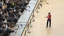 European Commission President Ursula von der Leyen arrives for an EU summit at the European Council building in Brussels, Thursday, June 29, 2023.