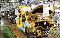 Güney Kore'deki bir araba fabrikası
