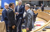 Президент Франции Эммануэль Макрон и другие участники Саммит ЕС