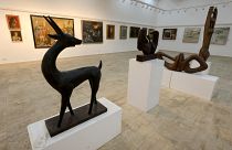 A sculpture of a gazelle by Iraq's Khaled Izzat at the Museum of Modern Art in Baghdad.