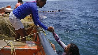 Women working on Venezuela's fishing boats