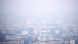 Vista de Skopje, na Macedónia, uma das cidades mais poluídas da Europa.